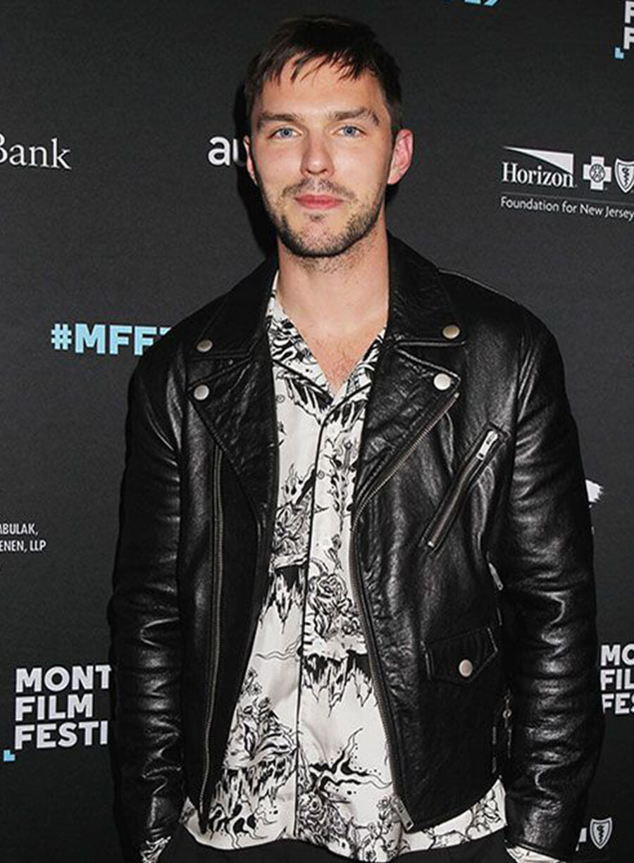 Harpoon Nicholas Hoult Inspired Black Biker Jacket