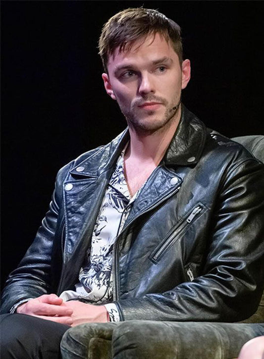 Harpoon Nicholas Hoult Inspired Black Biker Jacket
