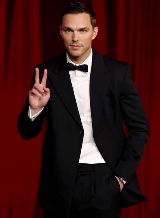 Harpoon Nicholas Hoult Blazer Inspired Black Leather Jacket