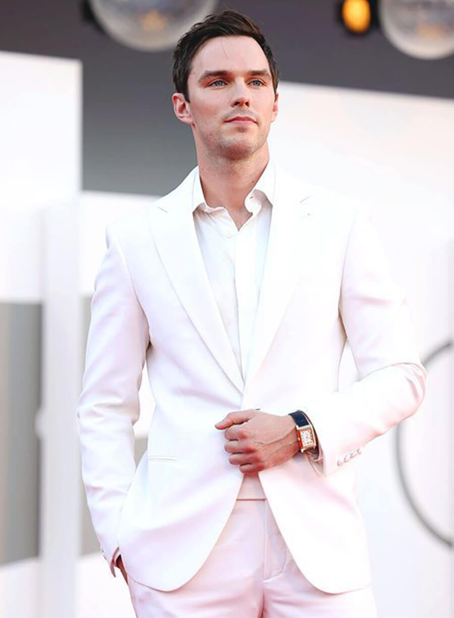 Harpoon Nicholas Hoult Blazer Inspired White Leather Jacket