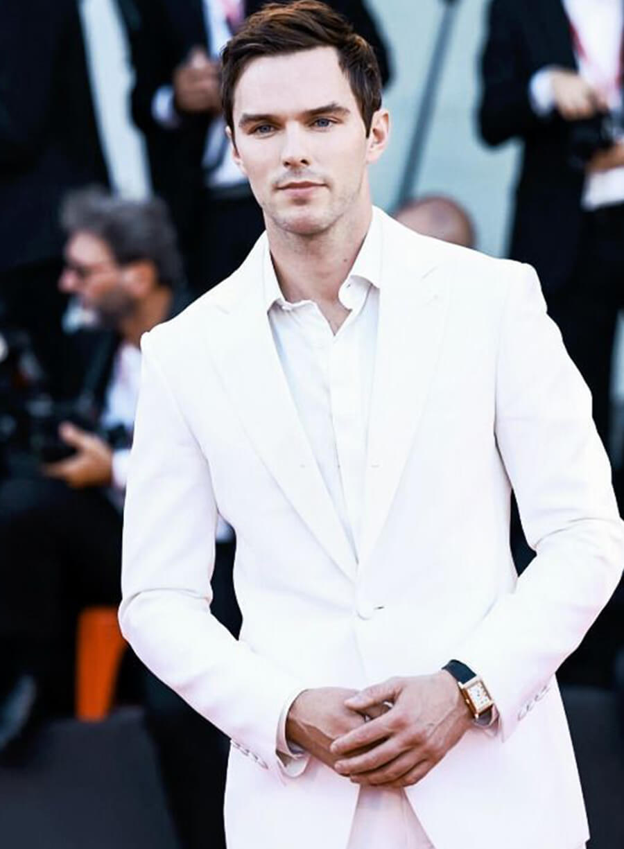 Harpoon Nicholas Hoult Blazer Inspired White Leather Jacket