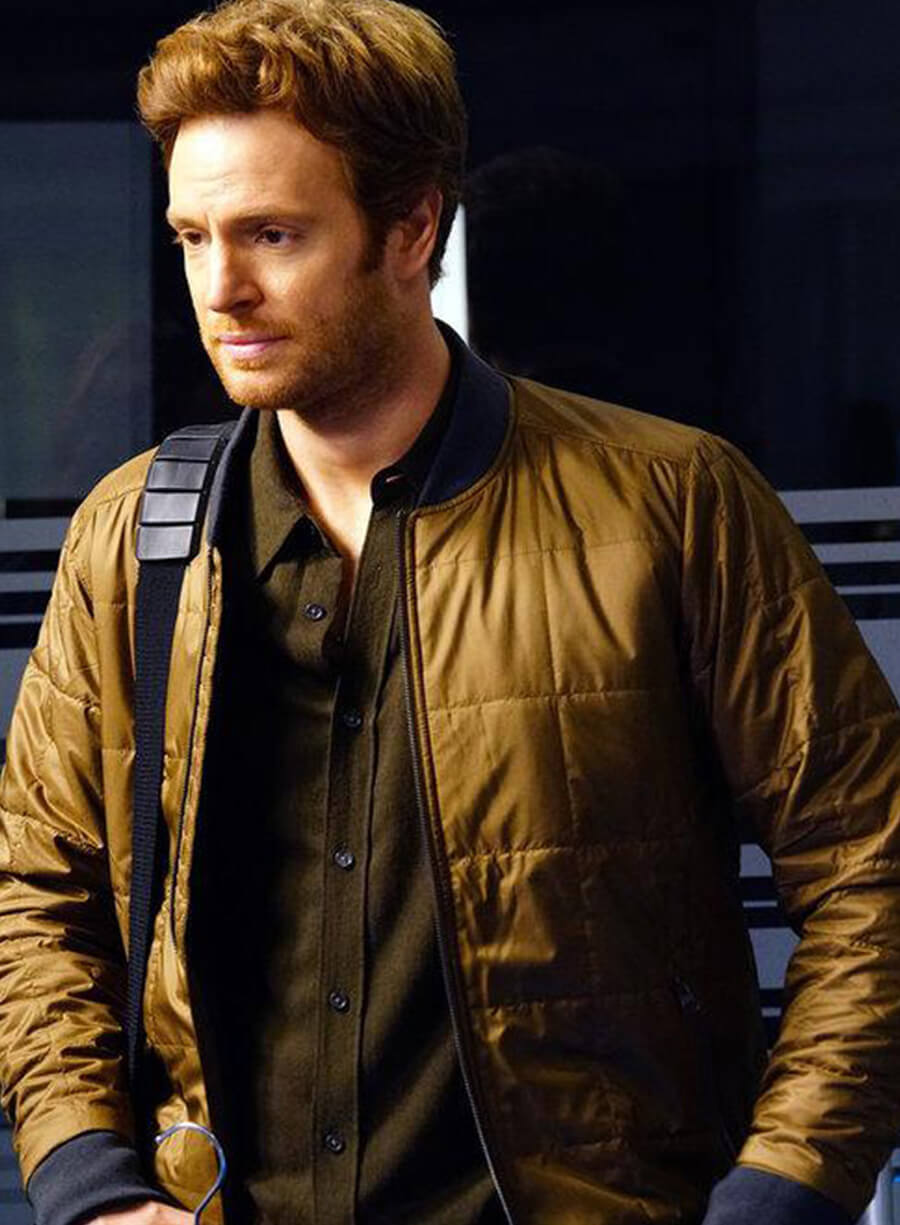 Harpoon Dr. Will Halstead Inspired Brown Fabric Bomber Jacket - Chicago Med Style