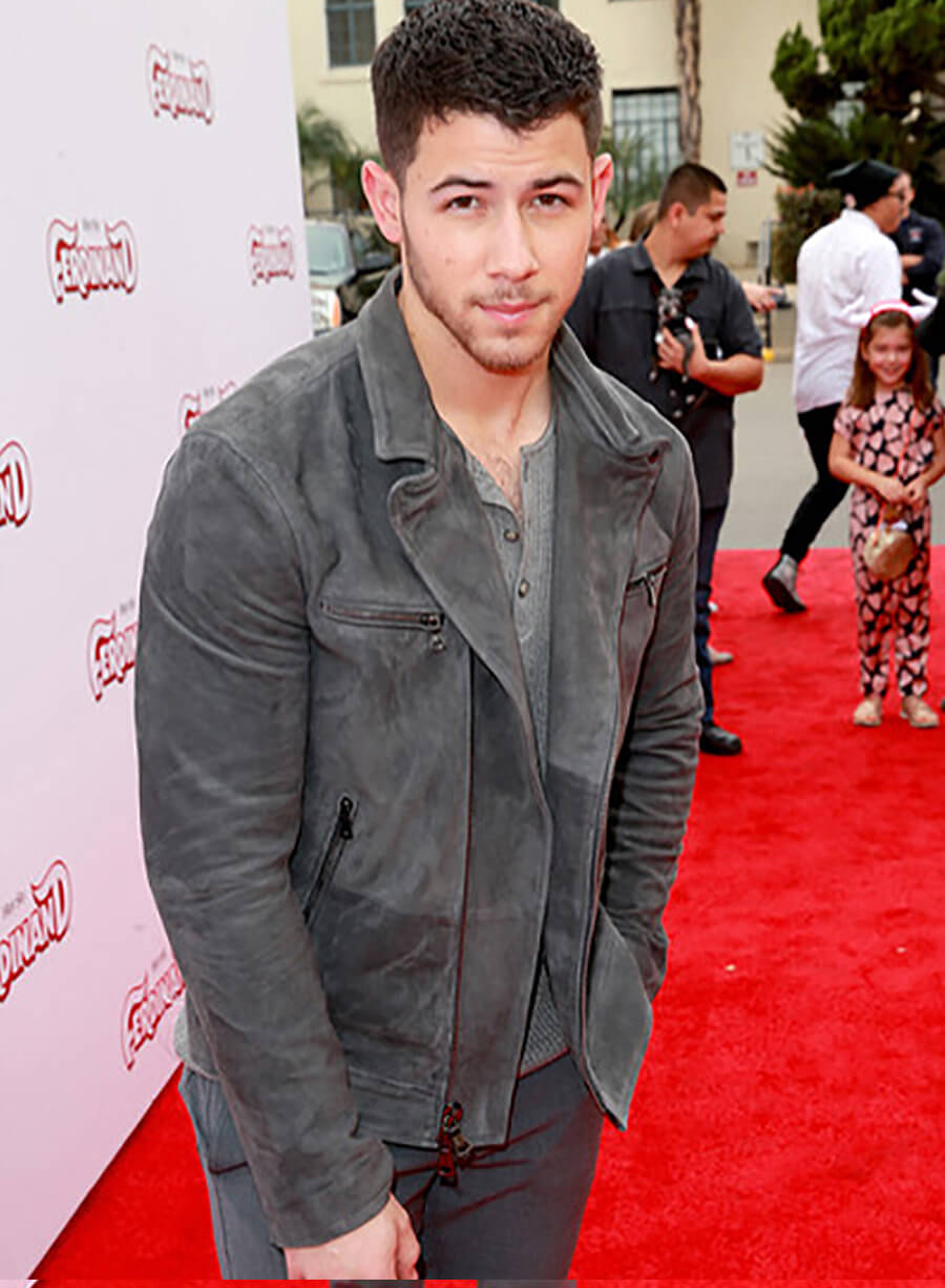 Harpoon Nick Jonas Inspired Gray Leather Jacket