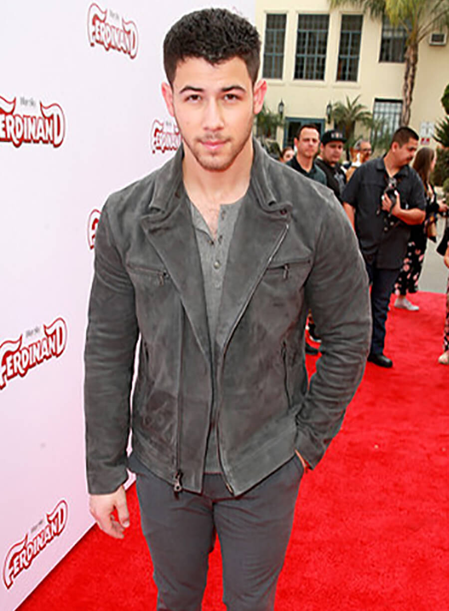 Harpoon Nick Jonas Inspired Gray Leather Jacket