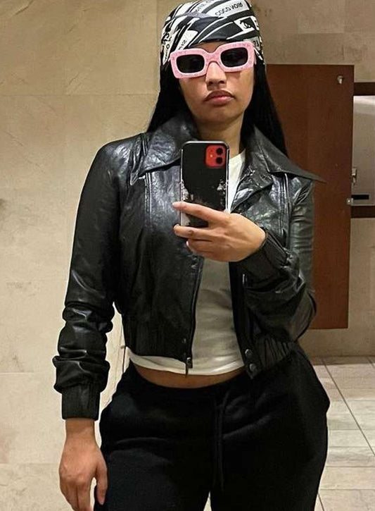 Harpoon Nicki Minaj MTV Video Music Awards Inspired Black Leather Jacket