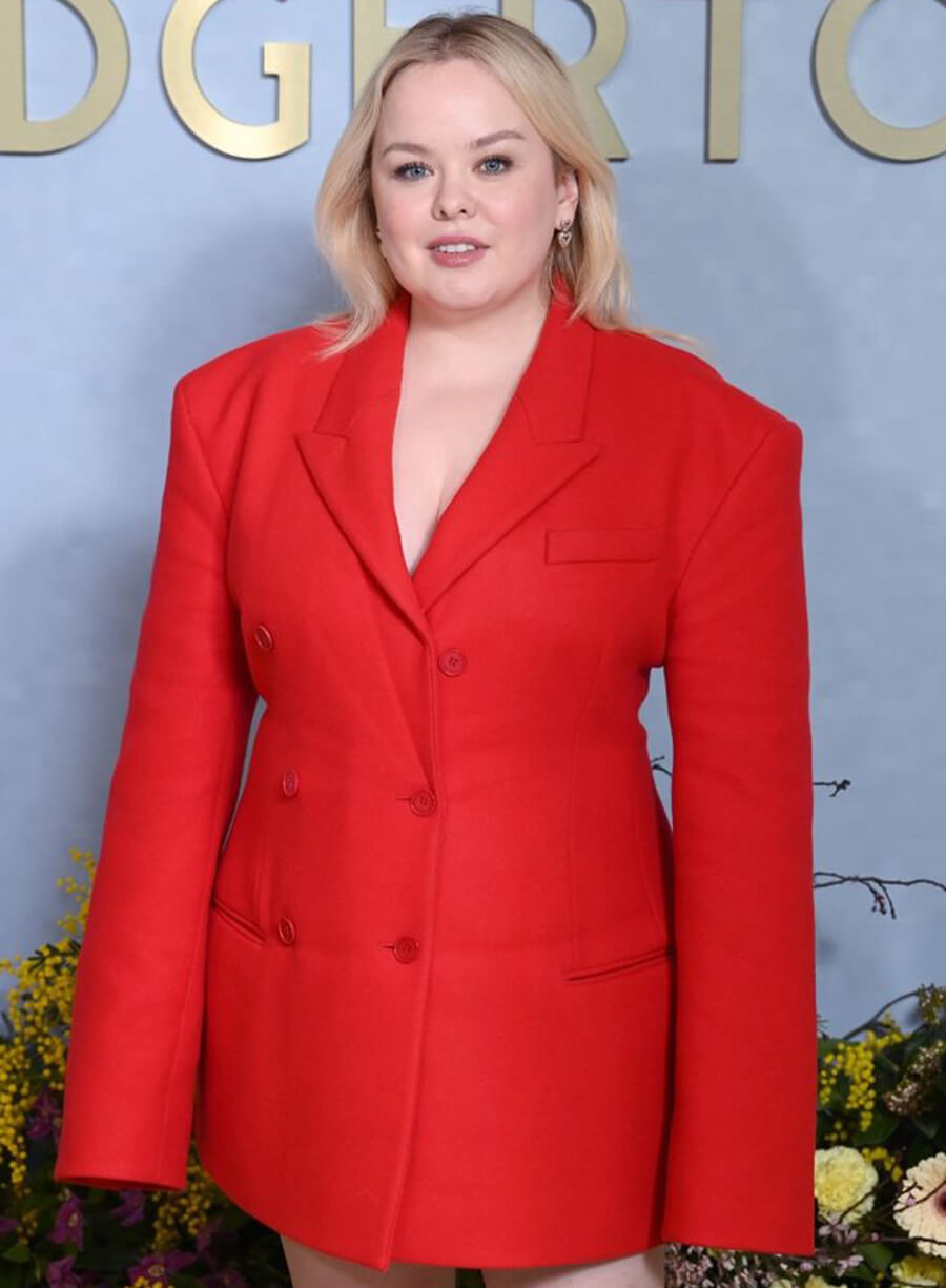Harpoon Nicola Coughlan Inspired Red Leather Jacket - Premiere Bridgerton Style