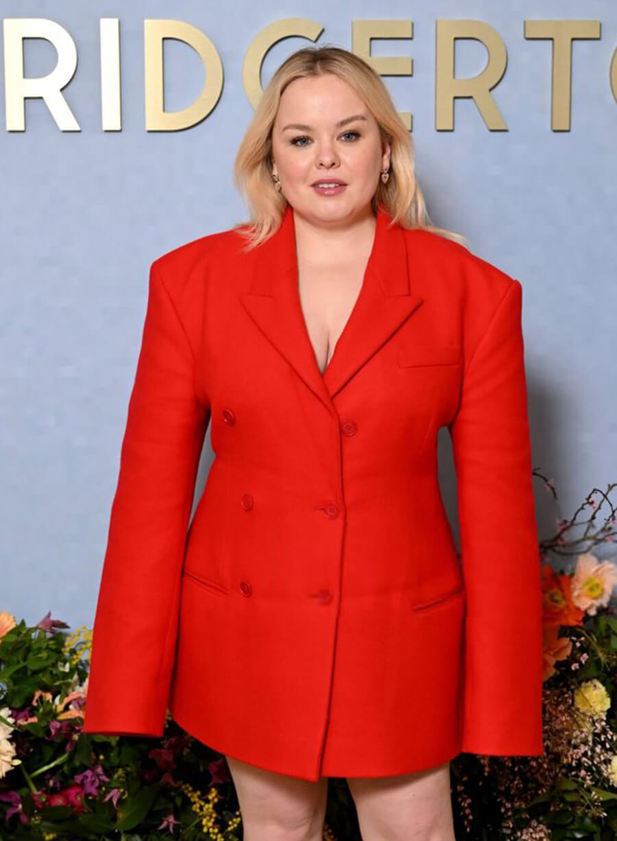 Harpoon Nicola Coughlan Inspired Red Leather Jacket - Premiere Bridgerton Style