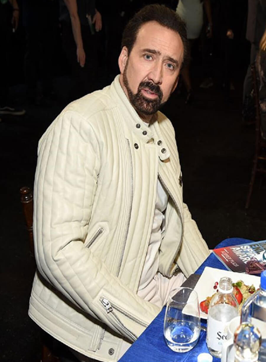 Harpoon Nicolas Cage Inspired White Leather Jacket