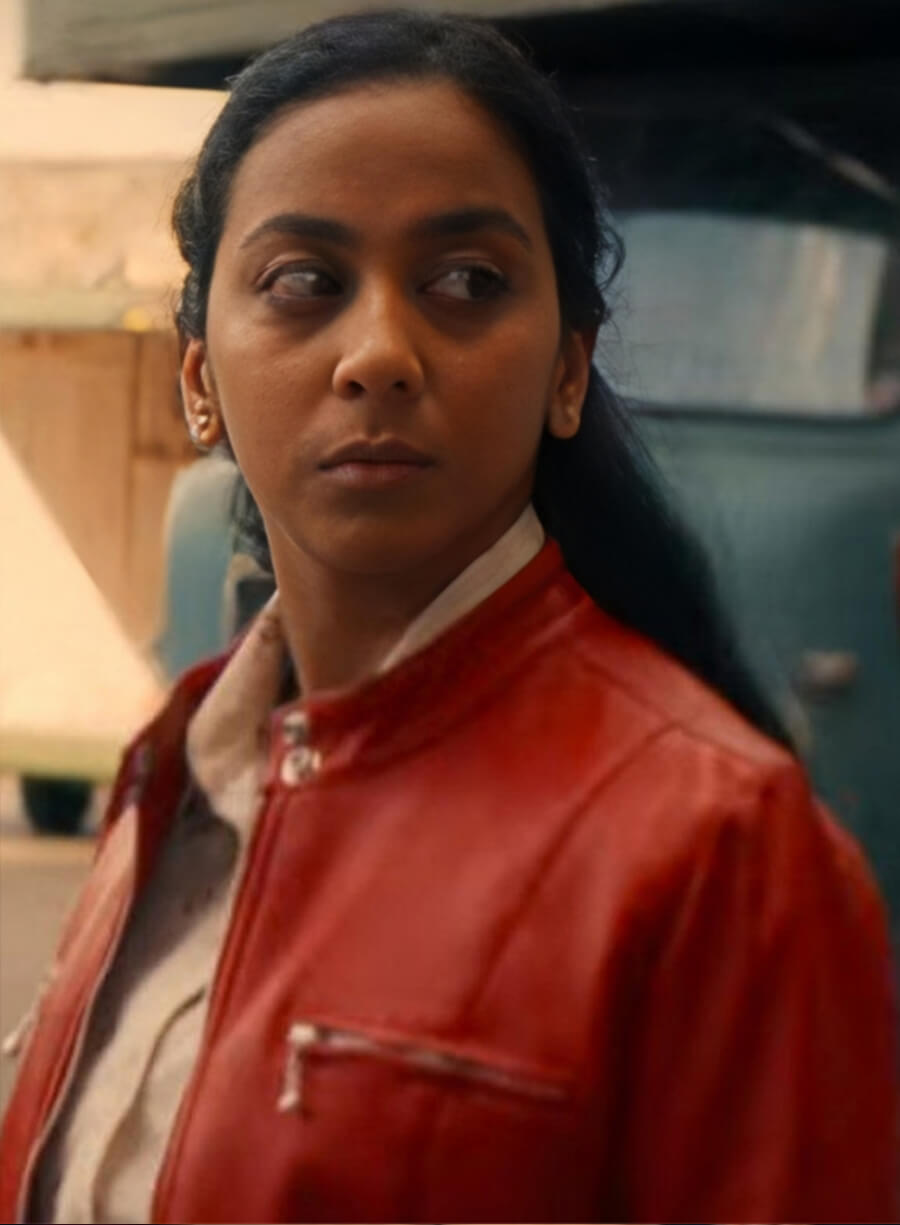 Harpoon Nida Huq Mirror Inspired Red Real Leather Leather Jacket - Anjana Vasan Style