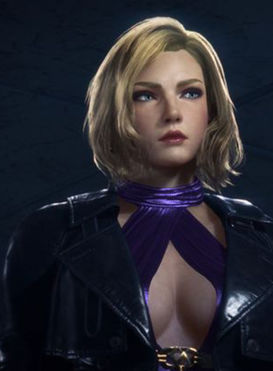 Harpoon Nina Williams Inspired Black Leather Jacket - Tekken 8 Style