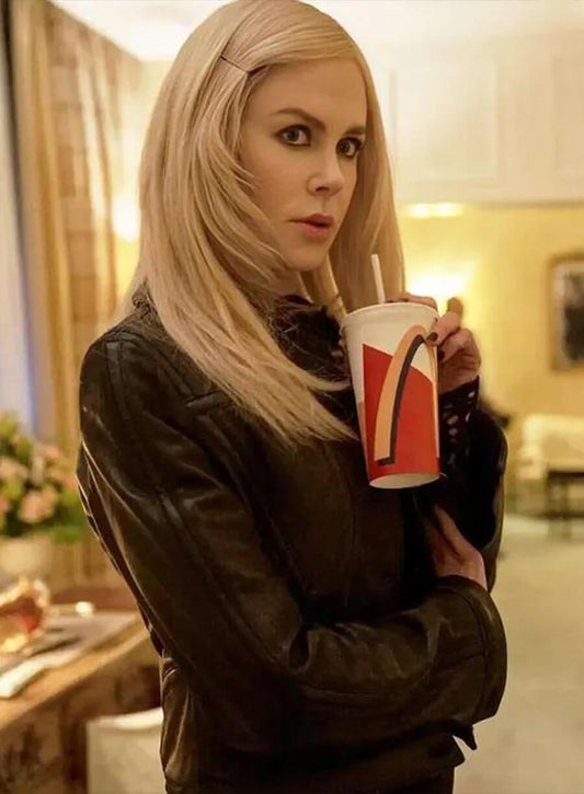 Harpoon Masha Dmitrichenko Inspired Black Leather Jacket - Nine Perfect Strangers Style