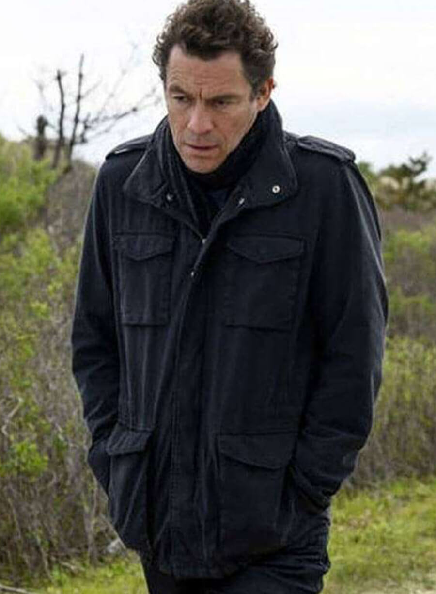 Harpoon Dominic West Inspired Blue Fabric Leather Jacket - The Affair Style