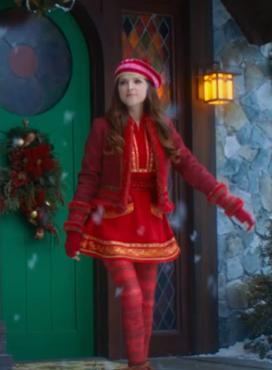 Harpoon Noelle Kringle Inspired Red Wool Fabric Wool Jacket - Noelle 2019 Style