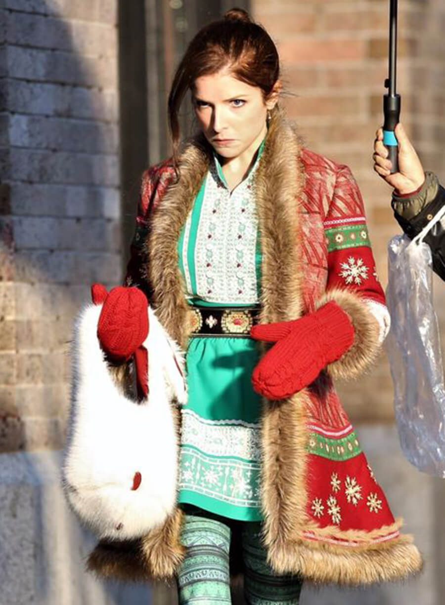 Harpoon Noelle Kringle Inspired Red Wool Fabric Coat - Noelle 2019 Style