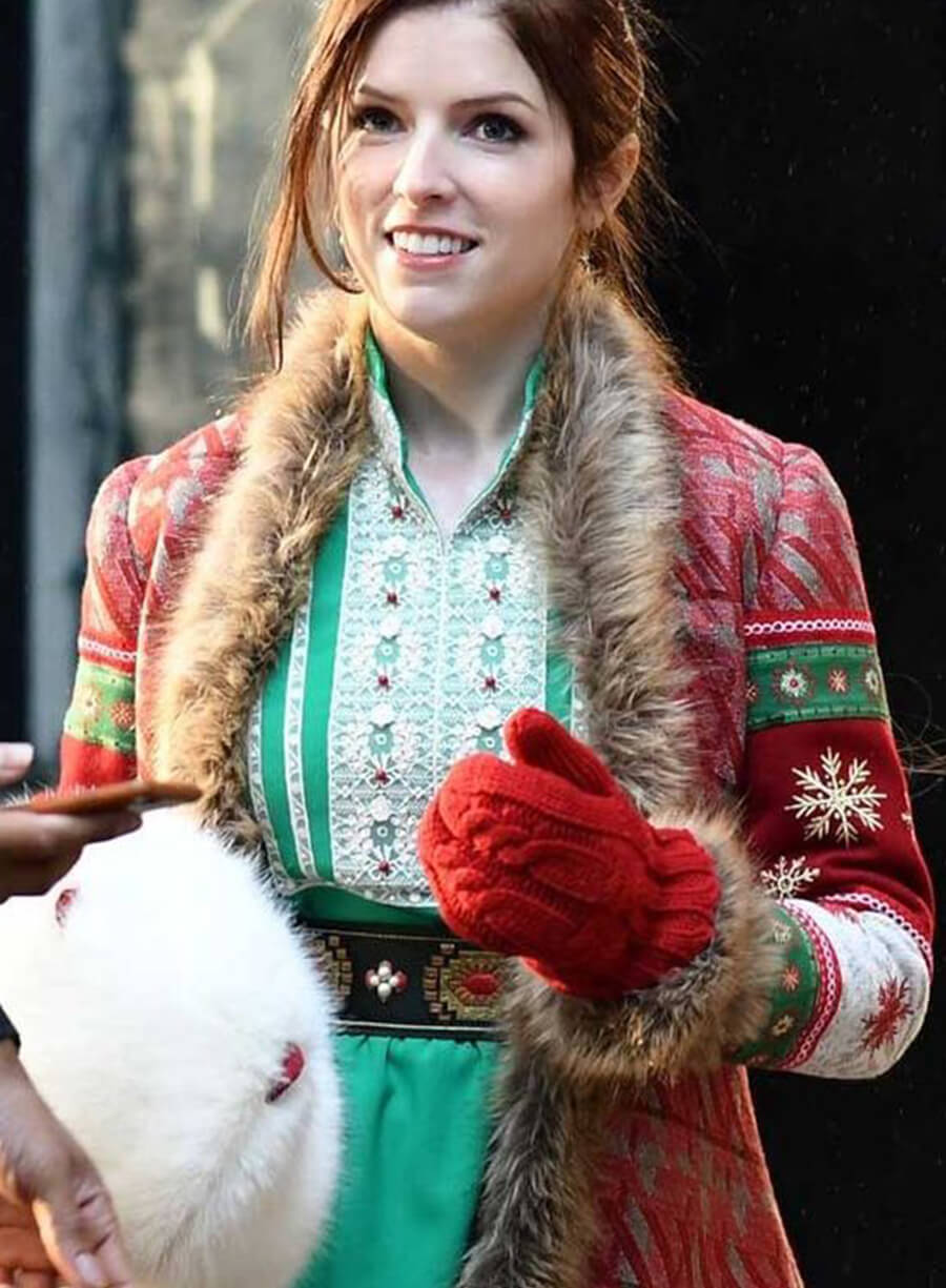 Harpoon Noelle Kringle Inspired Red Wool Fabric Coat - Noelle 2019 Style