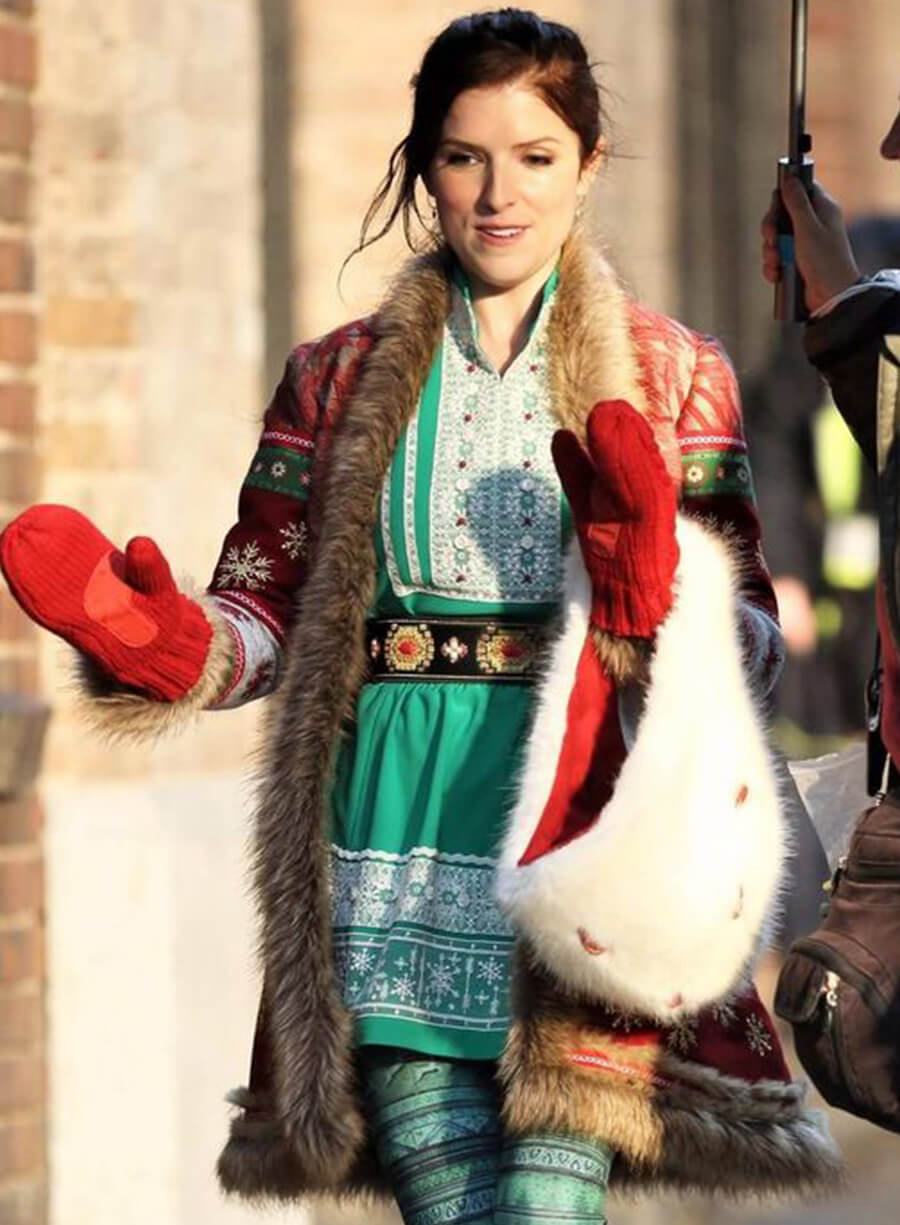 Harpoon Noelle Kringle Inspired Red Wool Fabric Coat - Noelle 2019 Style