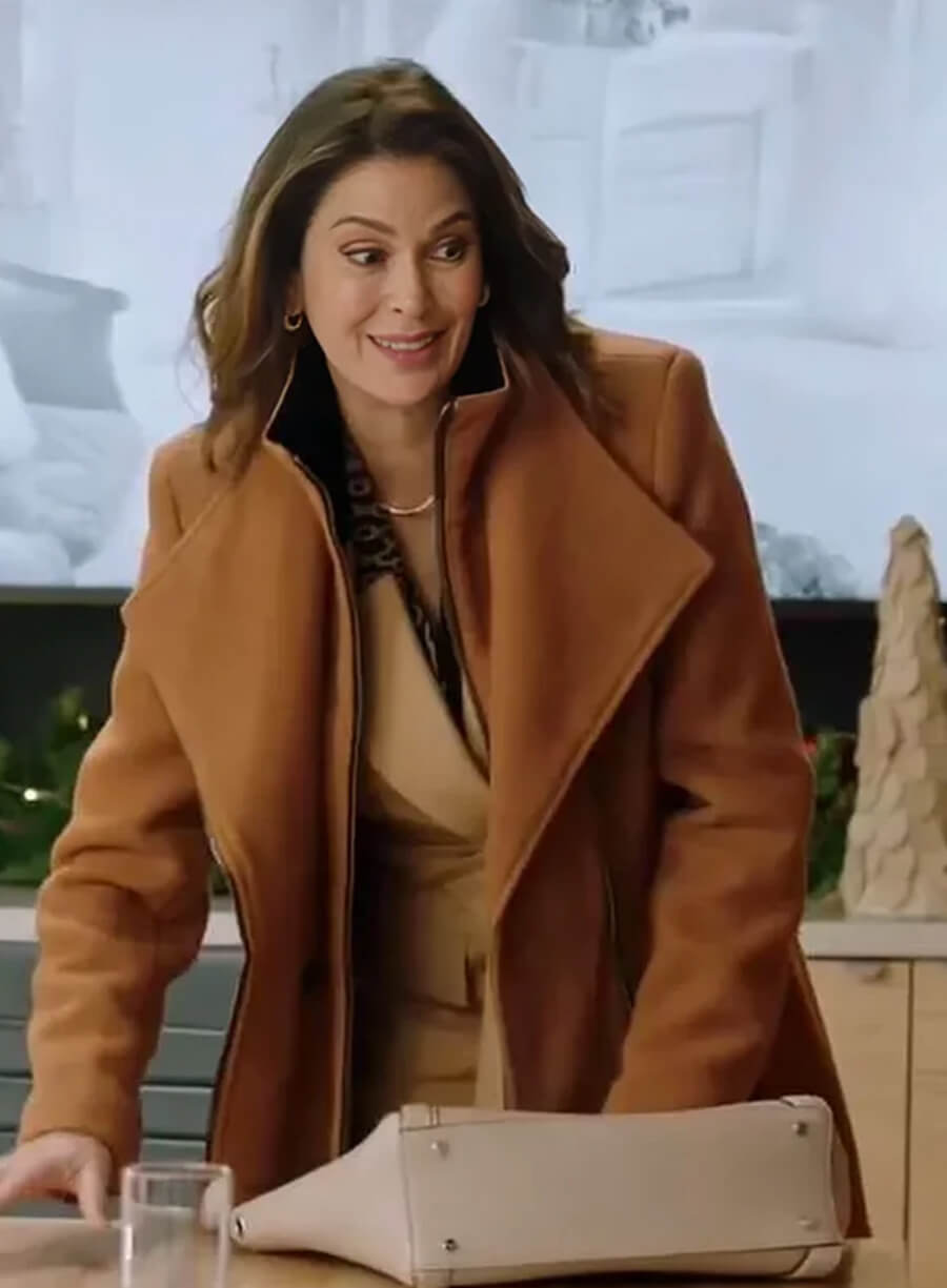 Harpoon Nora Winters Inspired Brown Coat - How to Fall in Love by Christmas Style