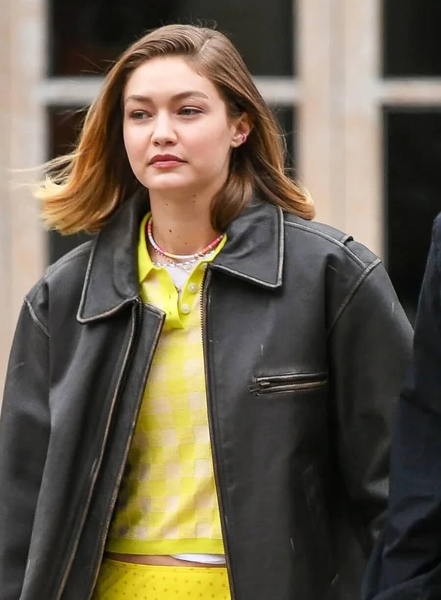 Harpoon NYC Gigi Hadid Inspired Brown Leather Jacket