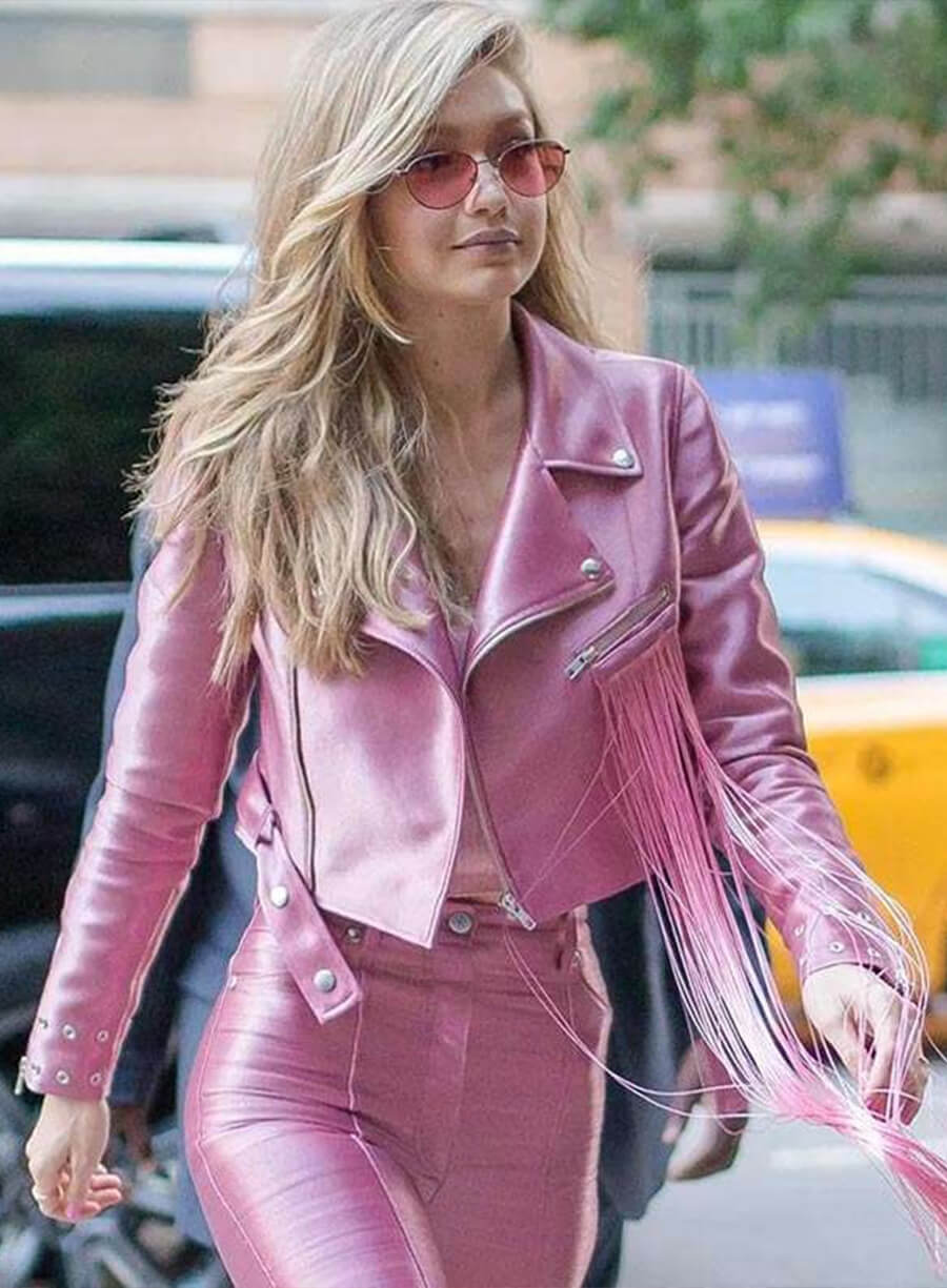 Harpoon NYC Gigi Hadid Pink Inspired Pink Leather Jacket