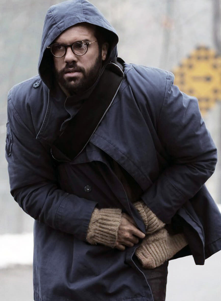 Harpoon Luke Inspired Blue Cotton Fabric Hooded Jacket - The Handmaid's Tale Style