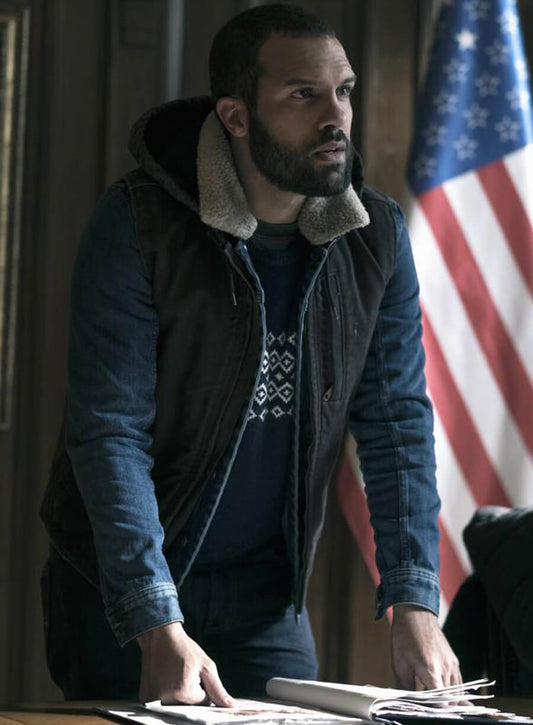 Harpoon Luke Bankole Inspired Black Cotton Fabric Hooded Jacket - The Handmaid's Tale Style