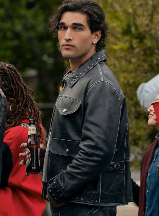 Harpoon Justin Kohl Inspired Black Real Leather Leather Jacket - Off Campus Style