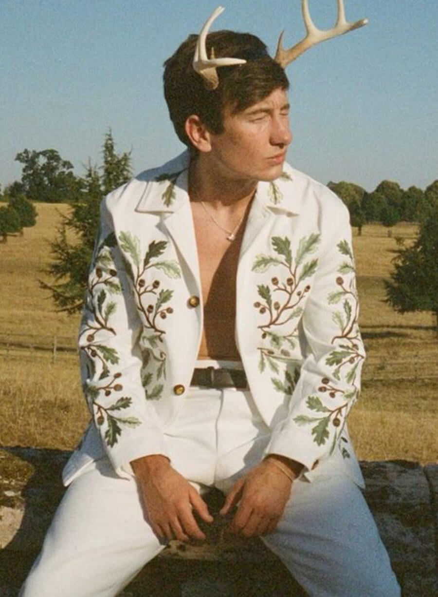 Harpoon Oliver Quick Inspired White Leather Jacket - Saltburn 2023 Style