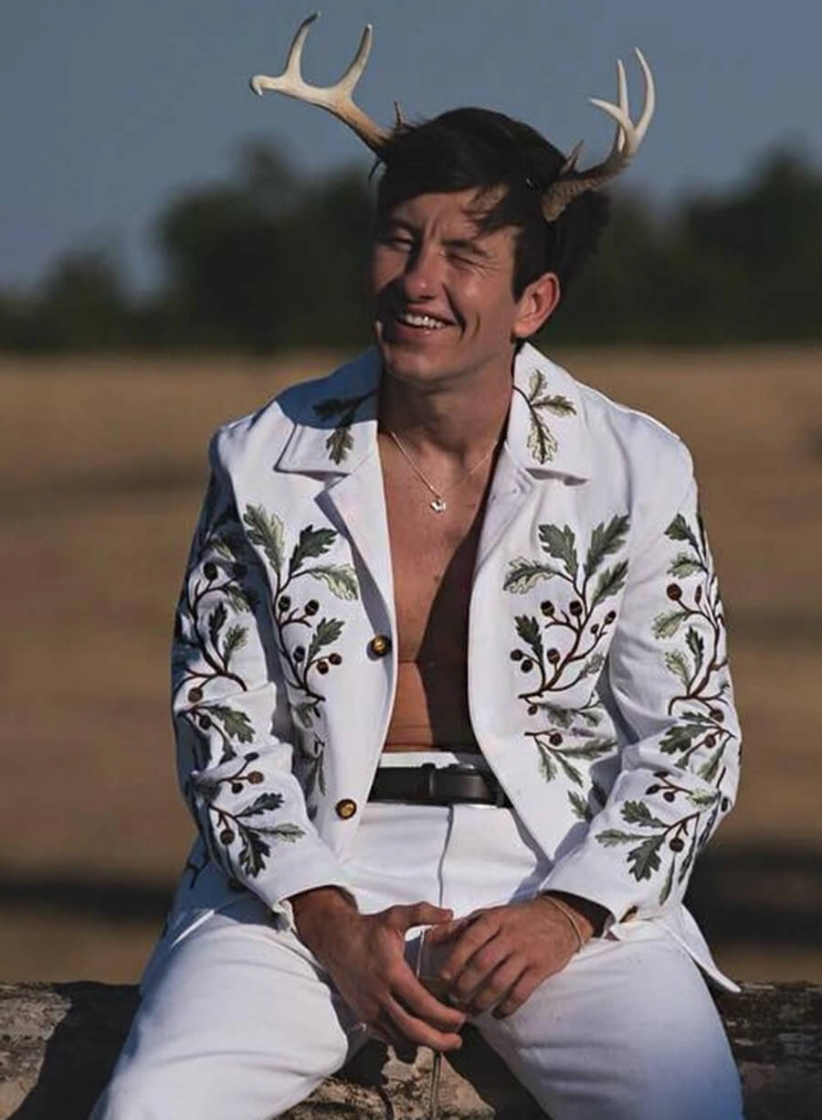 Harpoon Oliver Quick Inspired White Leather Jacket - Saltburn 2023 Style