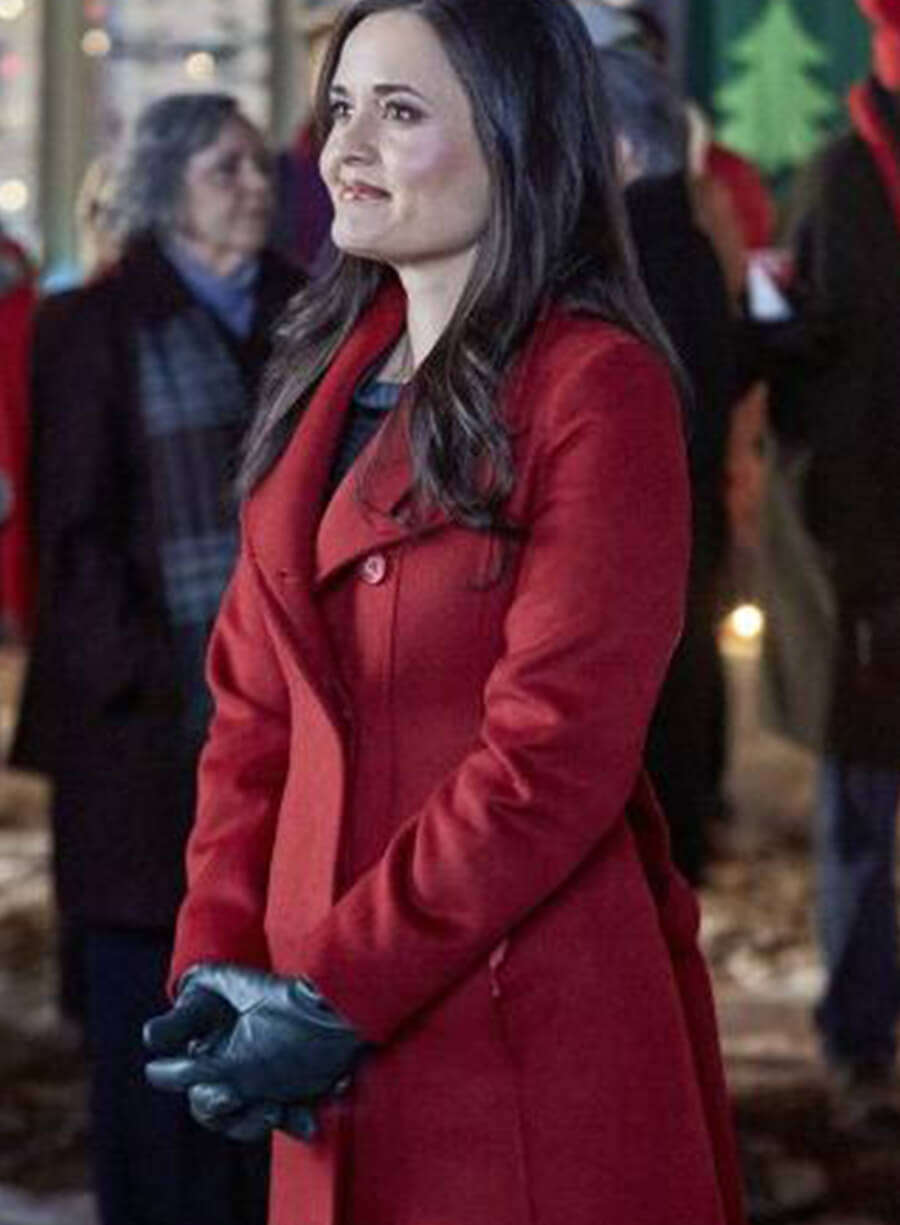 Harpoon Olivia Ardem Inspired Red Wool Fabric Coat - You, Me & The Christmas Trees Style