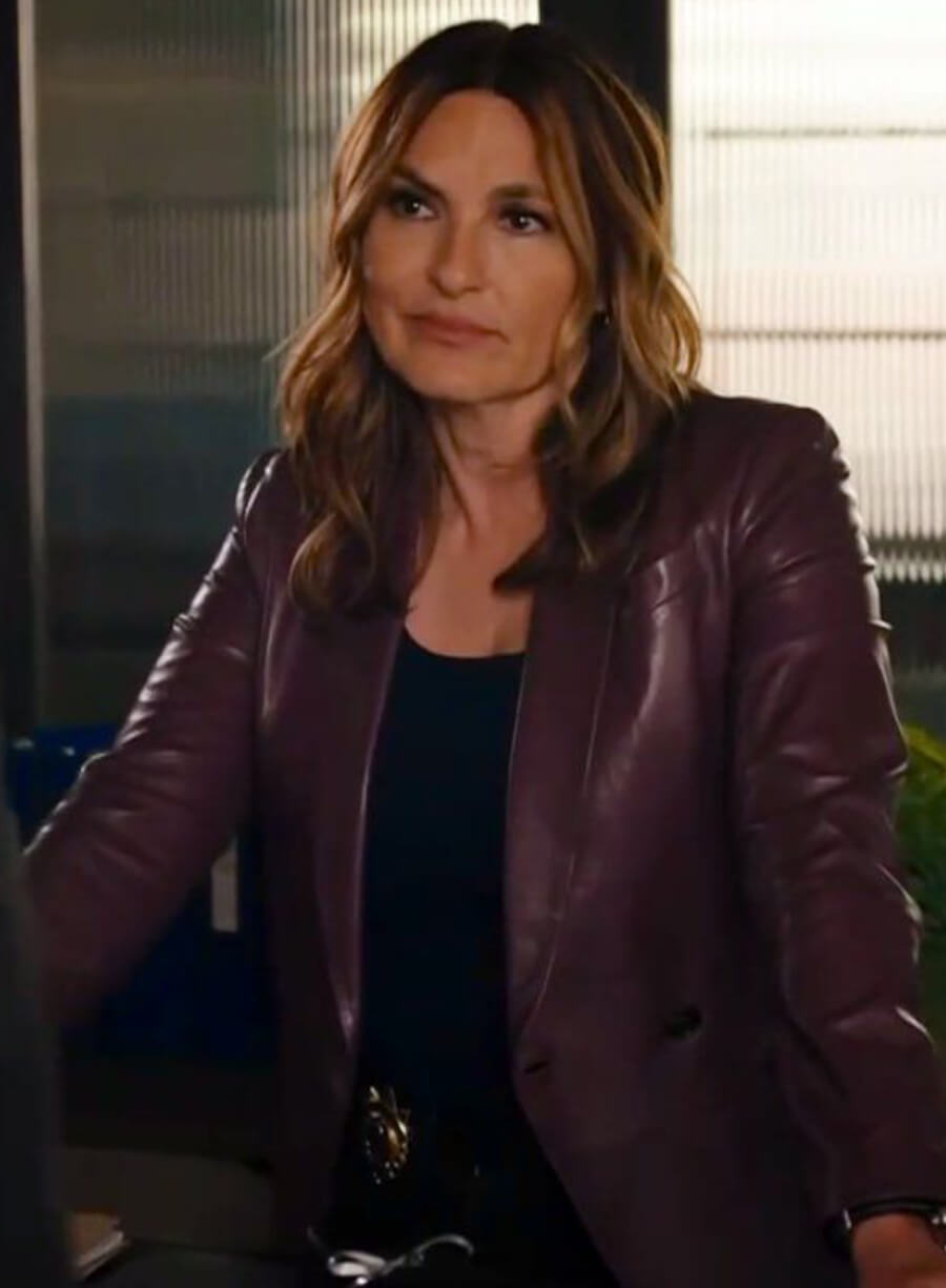 Harpoon Olivia Benson Inspired Maroon Leather Jacket - Law and Order SVU Style