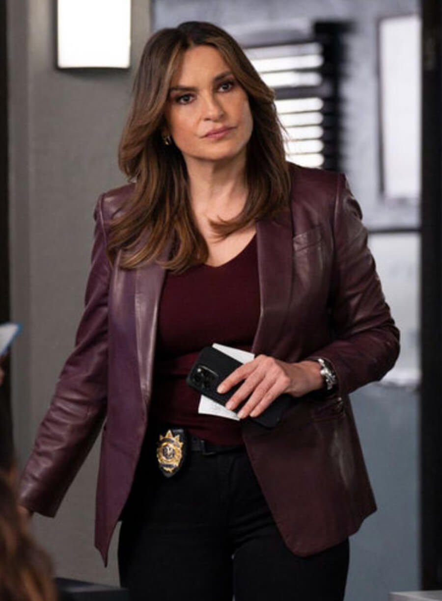 Harpoon Olivia Benson Inspired Maroon Leather Jacket - Law and Order SVU Style