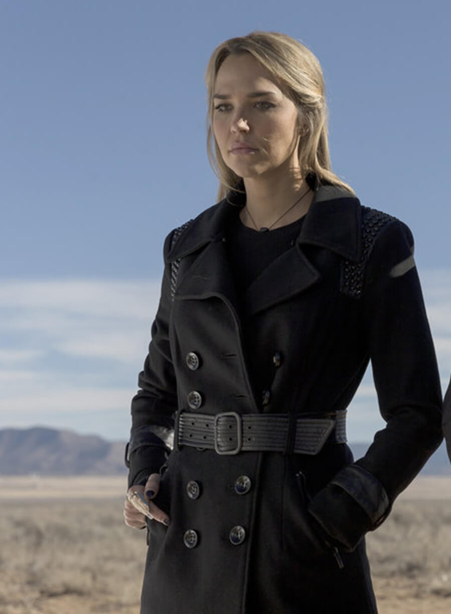 Harpoon Olivia Charity Inspired Black Wool Fabric Coat - Midnight Texas Style