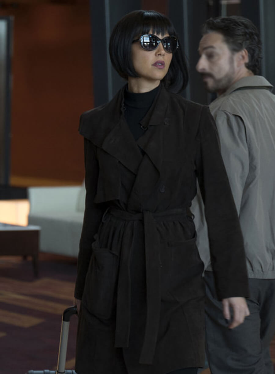 Harpoon Olivia Charity Inspired Black Wool Fabric Coat - Midnight Texas Style