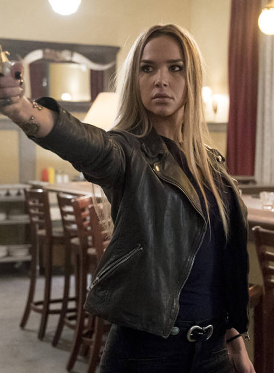 Harpoon Olivia Charity Inspired Grey Real Leather Biker Jacket - Midnight Texas Style