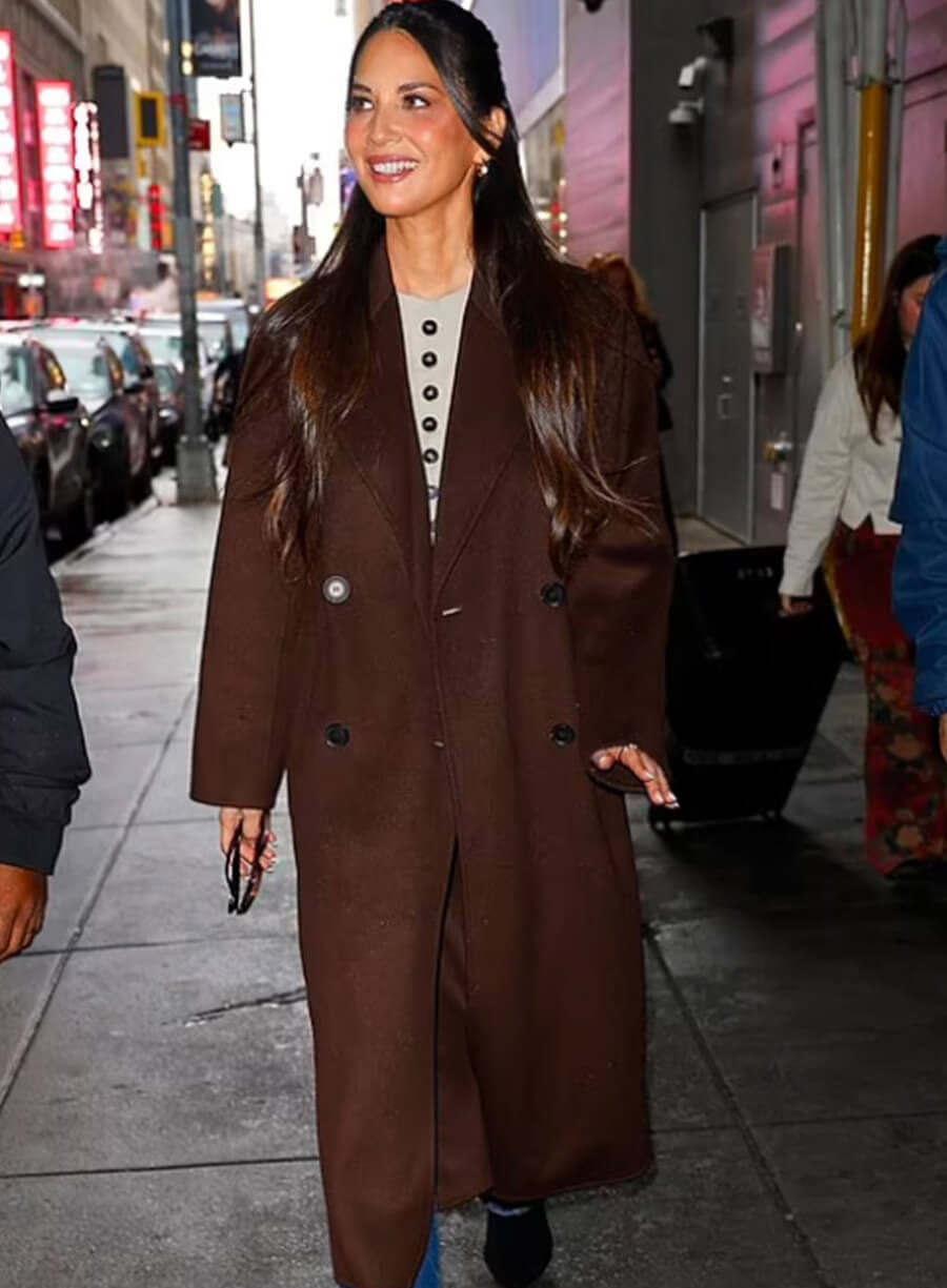 Harpoon Olivia Munn GMA Studios Trench Inspired Brown Coat