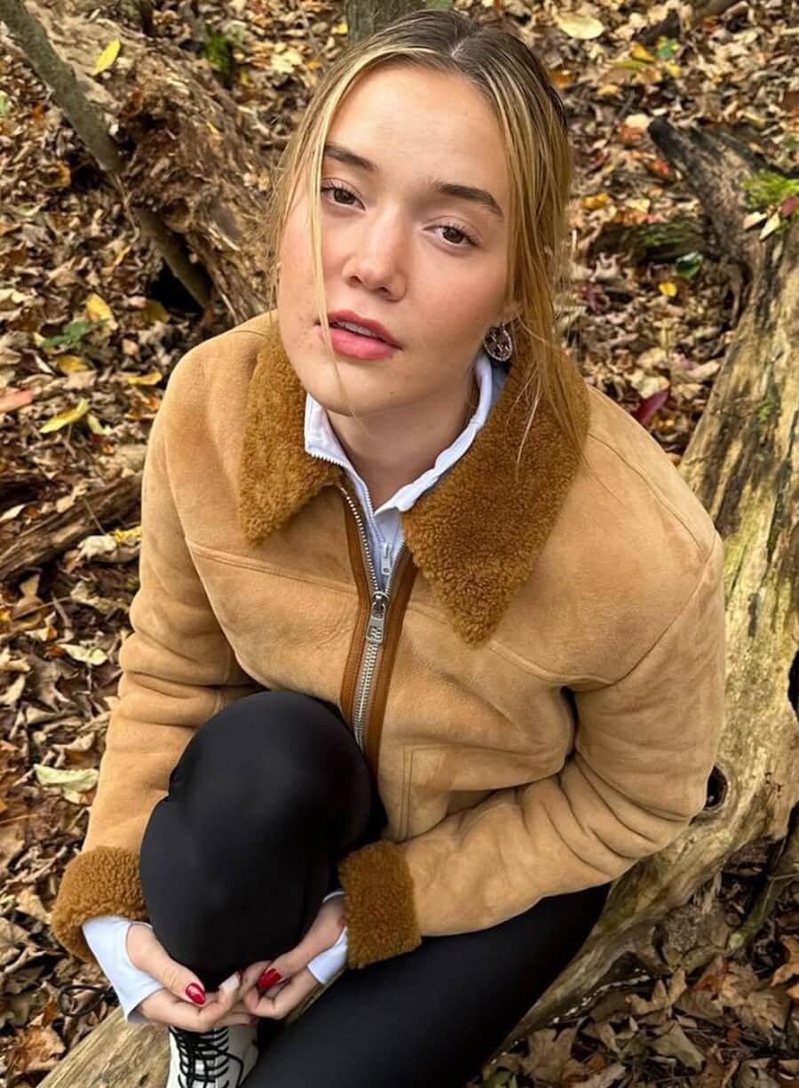 Harpoon Olivia Ponton Suede Inspired Brown Leather Jacket