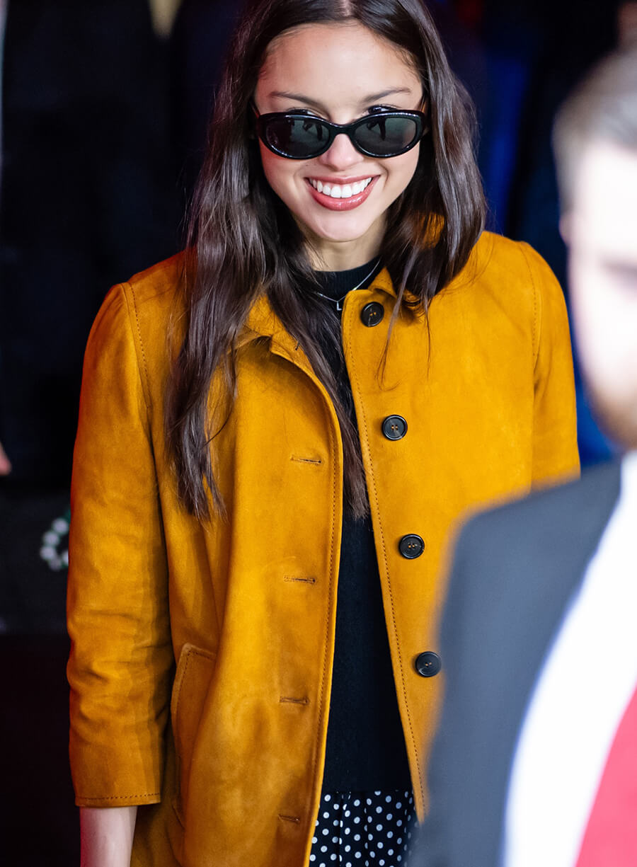 Harpoon Olivia Rodrigo Mustard Suede Inspired Mustard Leather Jacket