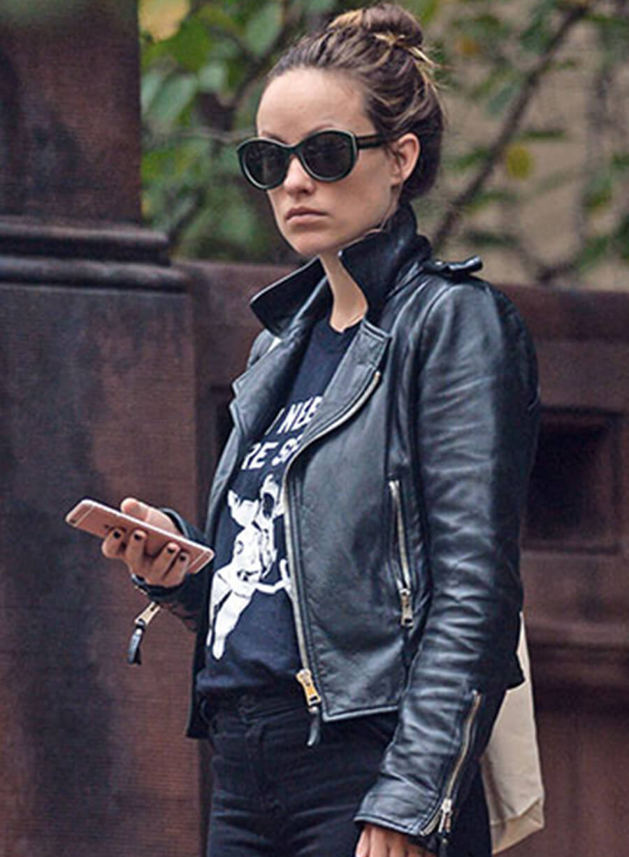 Harpoon Olivia Wilde Inspired Black Leather Jacket