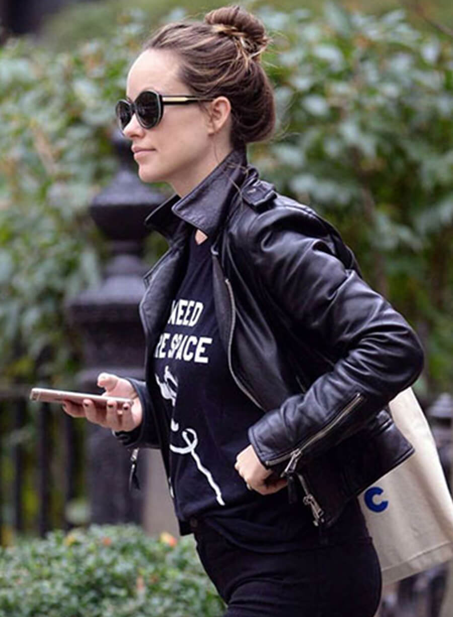 Harpoon Olivia Wilde Inspired Black Leather Jacket