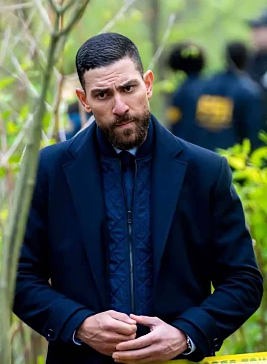 Harpoon Omar Adom Inspired Blue Wool Fabric Coat - FBI S07 Tv Series Style