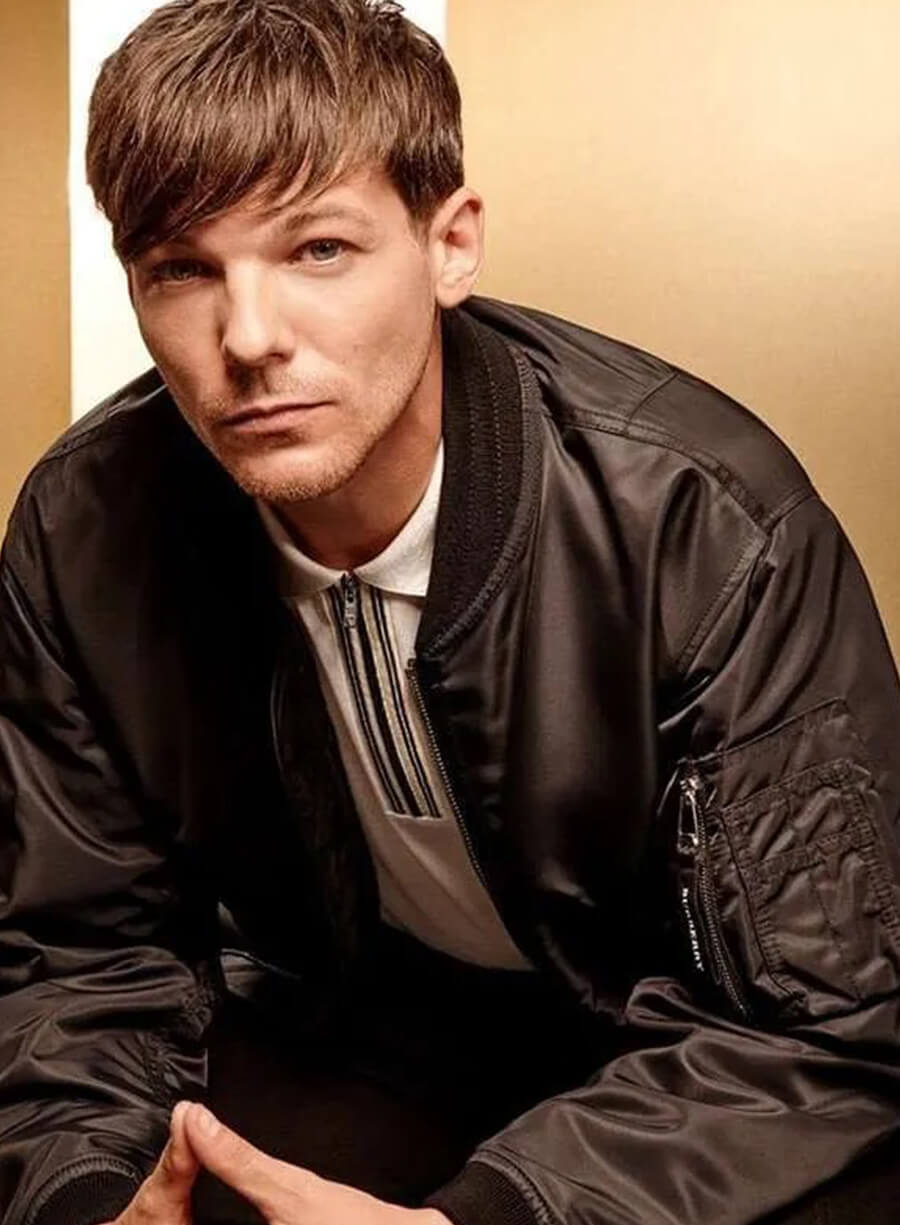 Harpoon One Direction Louis Tomlinson Inspired Black Leather Jacket