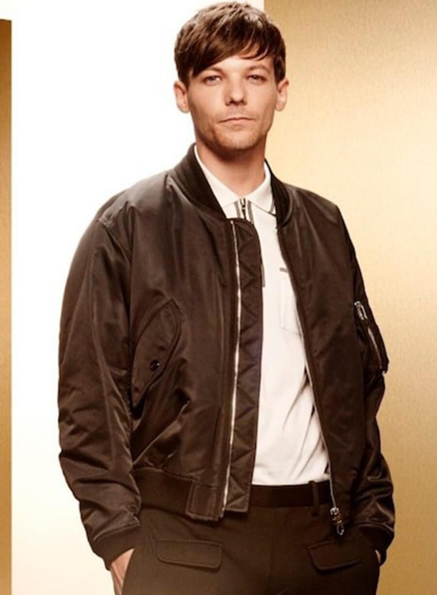 Harpoon One Direction Louis Tomlinson Inspired Black Leather Jacket