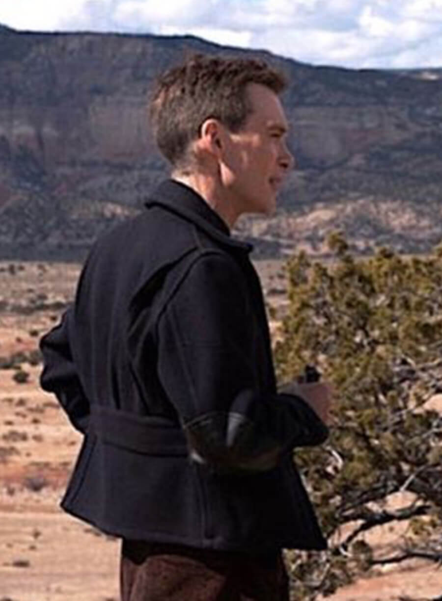 Harpoon Cillian Murphy Inspired Black Wool Jacket - Oppenheimer Style