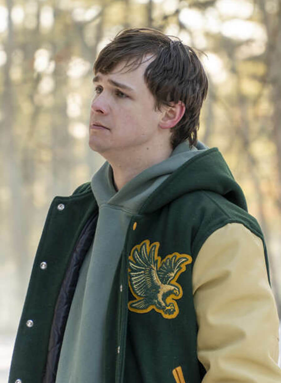 Harpoon Zach Inspired Green Wool With Sleeves Leather Varsity Jacket - Dexter New Blood 2021 Style