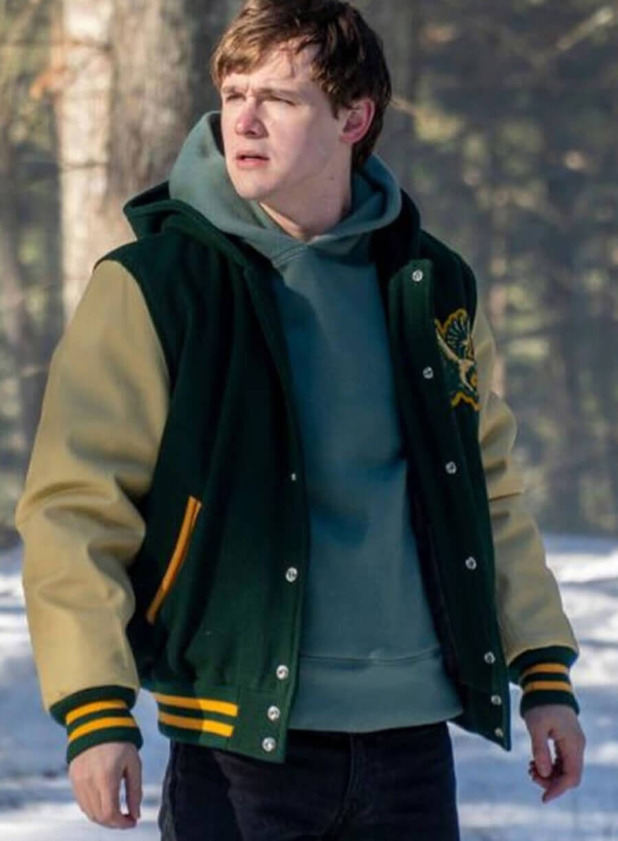 Harpoon Zach Inspired Green Wool With Sleeves Leather Varsity Jacket - Dexter New Blood 2021 Style