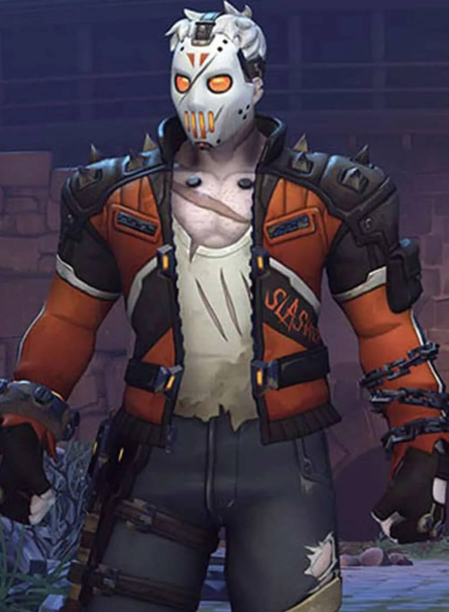 Harpoon Overwatch Slasher 76 Inspired Orange Real Leather Leather Jacket