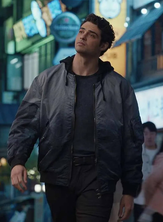 Harpoon Owen Hendricks Inspired Grey and Blue Bomber Jacket - The Recruit S02 Style