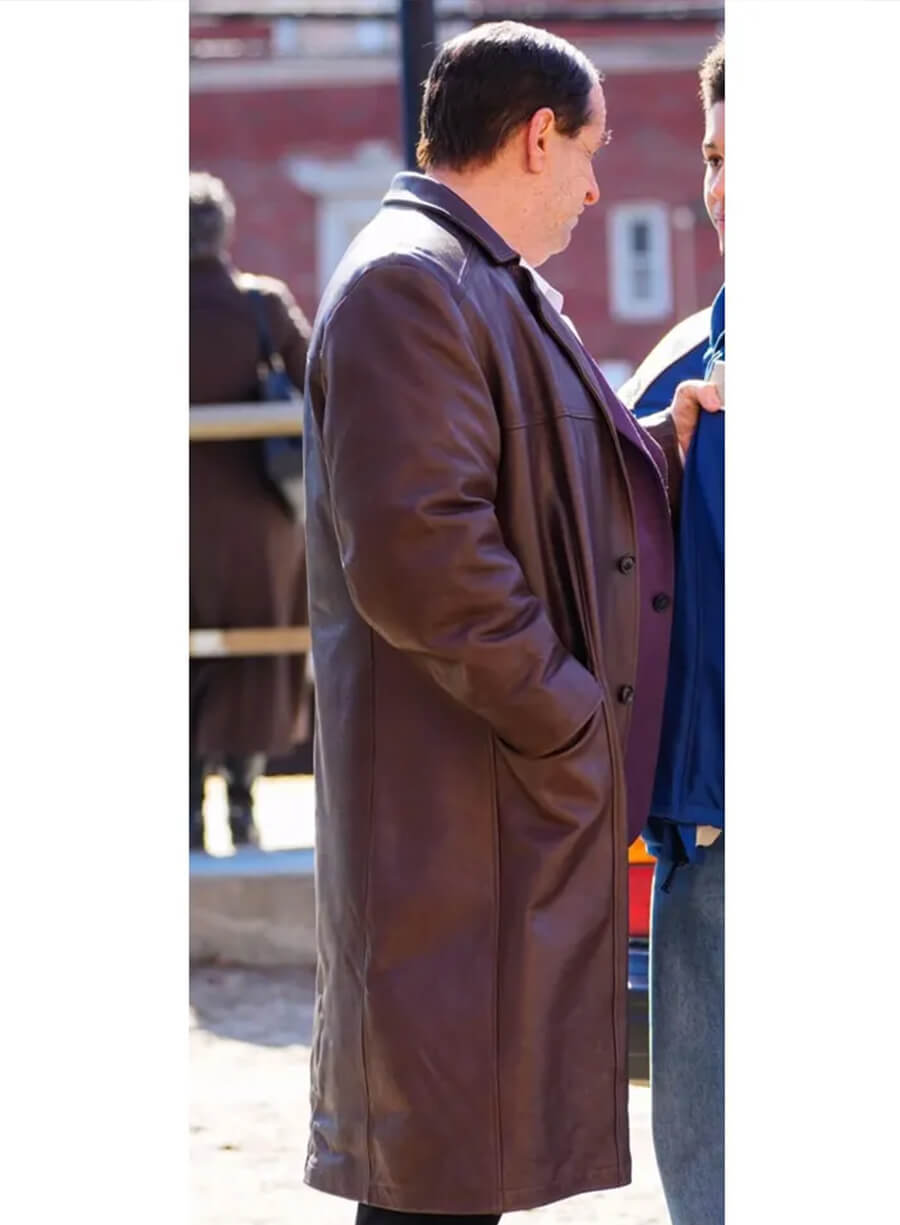 Harpoon Oz Cobb Inspired Brown Genuine Leather Coat - The Penguin 2024 Style