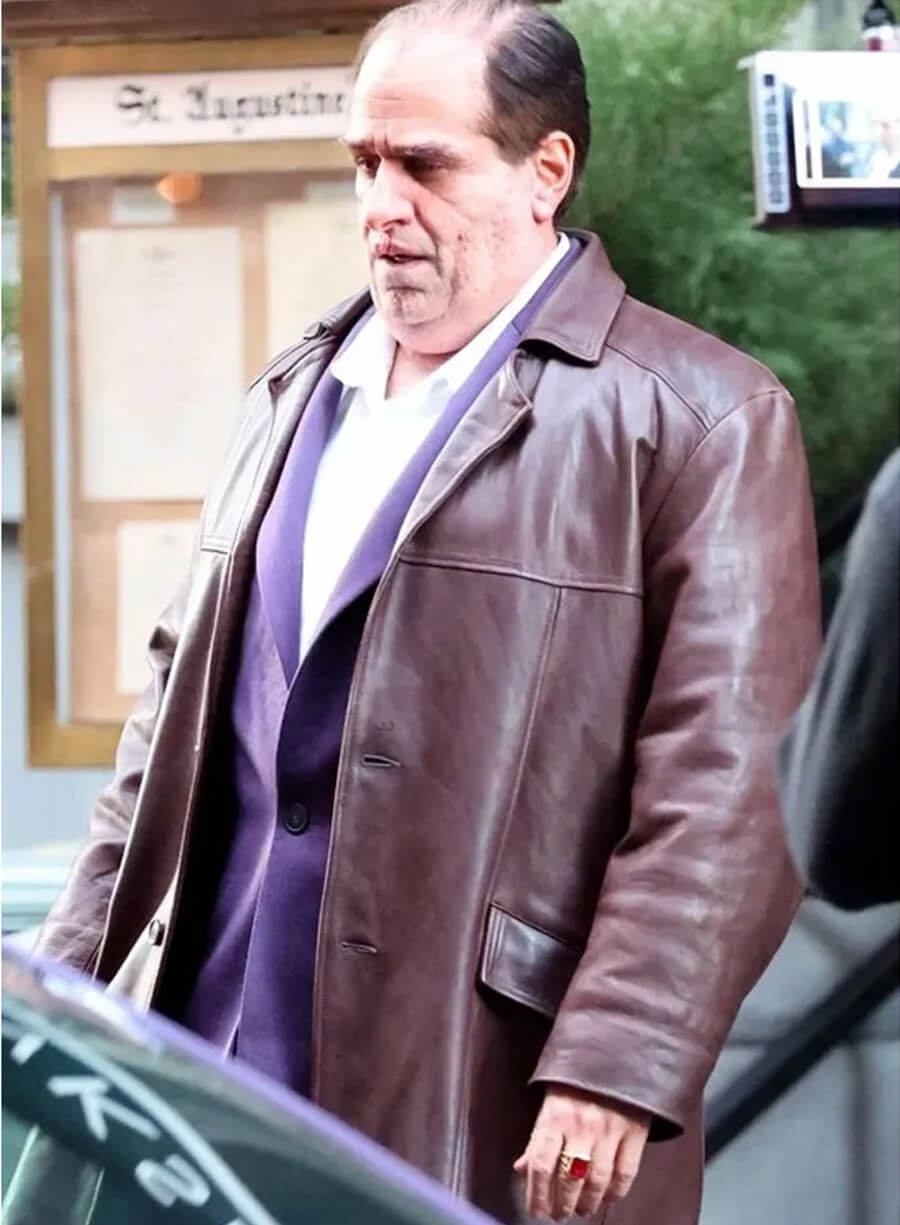 Harpoon Oz Cobb Inspired Brown Genuine Leather Coat - The Penguin 2024 Style