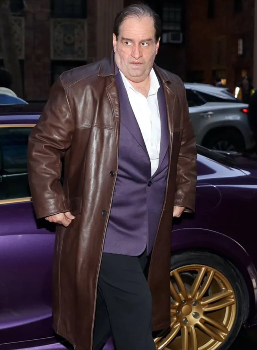 Harpoon Oz Cobb Inspired Brown Genuine Leather Coat - The Penguin 2024 Style